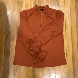 J.Crew Women's burnt Orange Long Sleeve Blouse, Size XS
